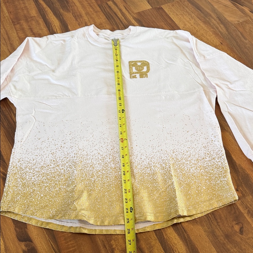 Disney World Spirit Jersey pale pink/gold Long Sleeve Tee sz M - Picture 7 of 17